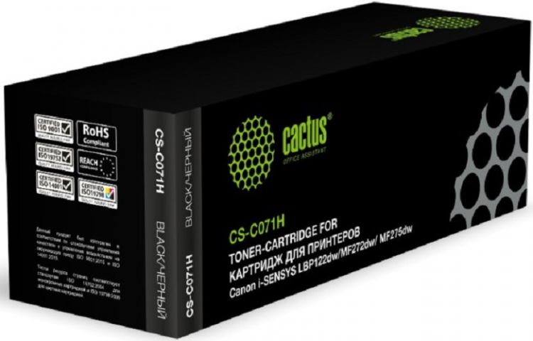 Картридж лазерный Cactus CS-C071H 071H черный (2500стр.) для Canon i-SENSYS LBP122dw/MF272dw/ MF275dw