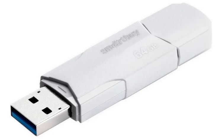 Накопитель USB 2.0 64GB SmartBuy SB64GBCLU-W Clue, белый