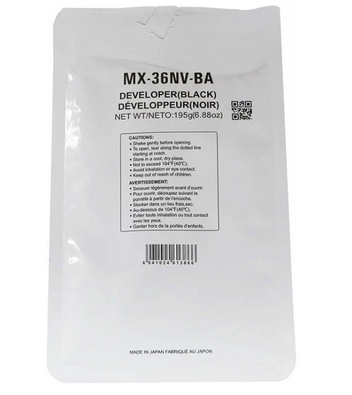 Девелопер CET CET171023 MX-36GVBA для SHARP MX-2310U/2610N/2640N/3115N/3610N Black, 195г, 100000 стр.