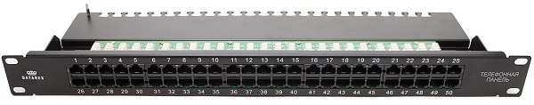Патч-панель Datarex DR-4071 телефонная, 19, 1U, Cat 3, 50 портов RJ45 (8p4c), неэкранированная, 110 IDC