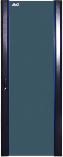   Xcom-Shop Дверь TWT TWT-CBB-DR42-6x-S-GP 42U, 600 мм, черный, 2 шт., передняя - стекло, задняя - распашная перфорированна