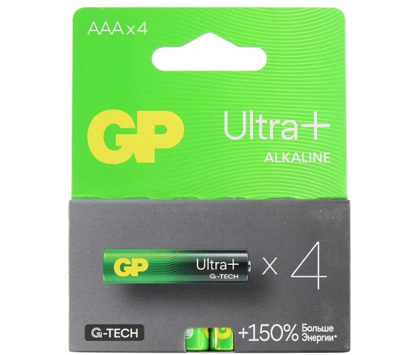 Батарейка GP Ultra Plus Alkaline 24AUPA21-2CRSB4 1.5V, 4шт, size АAA