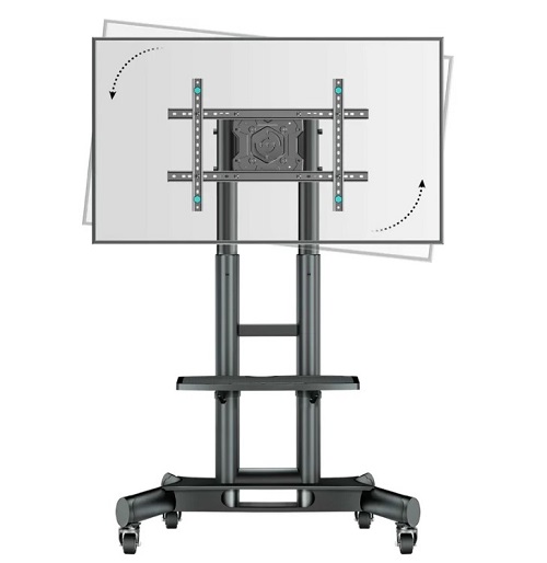 Стойка мобильная ONKRON TS1551R для ТВ 40-75, до 400х600, до 45кг, высота 1100-1500мм, портретная/альбомная ориентация, черная