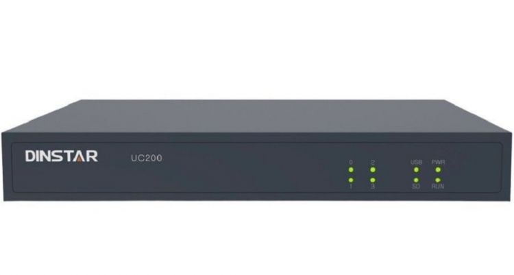 АТС IP Dinstar UC200-2S2O 30 одновременных соединений, IVR, 2 порта FXO, 2 порта FXS, 2 порта Gigabit Ethernet