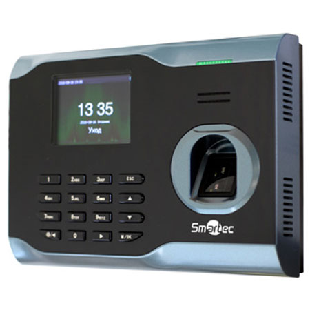 Терминал Smartec ST-FT161EM биометрический учета рабочего времени. Работа под управлением ПО Timex 3.15 и выше. Память на 3000 отпечатков, 10000 событ