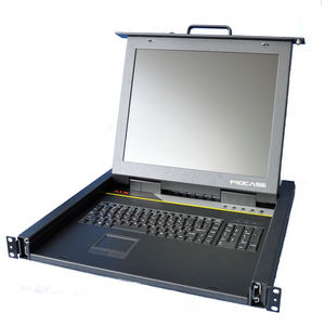  Консоль KVM Procase E1701 однорельсовая, 1 порт, LCD 17'', single rail console, LCD D-Sub, USB, разрешение 1280*1024
