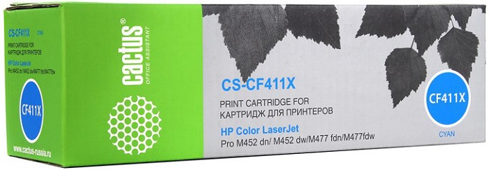 Картридж Cactus CS-CF411X голубой для HP HP CLJ Pro M452dn/ M452dw/M477fdn/M477fdw (5000стр.)