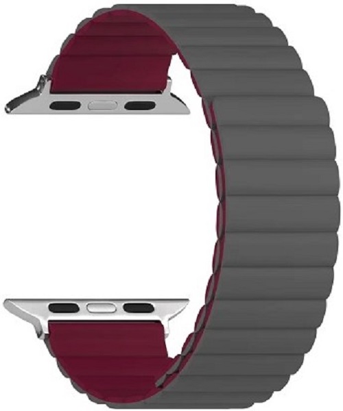 Ремешок на руку Lyambda ACRUX DSJ-30-40-GW силиконовый для Apple Watch 38/40/41 mm grey/wine red