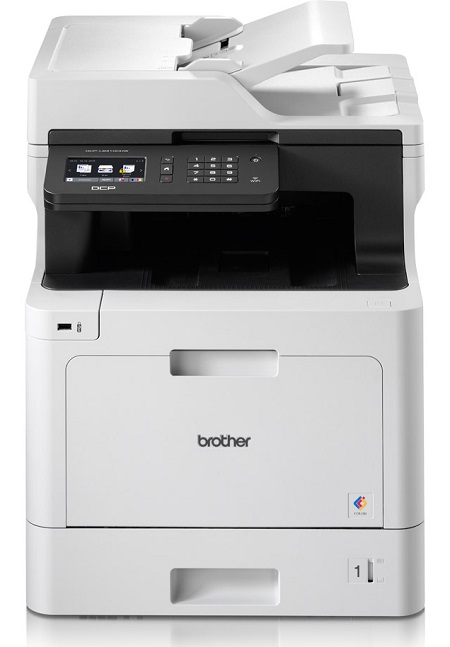 МФУ лазерное цветное Brother DCP-L8410CDW A4, 31стр/мин, 512Мб, дуплекс, ADF50, GigaLAN, WiFi, USB (старт.картриджи 3000/1800стр)