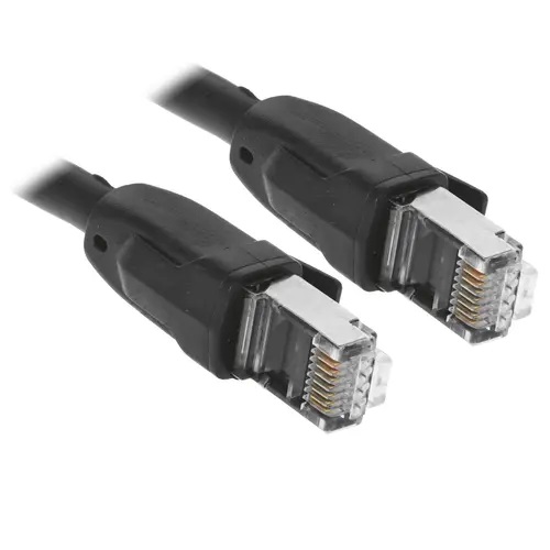 Кабель патч-корд F/FTP 8 кат. 1м Greenconnect GCR-52345 PROF ethernet,  RJ45, CU, 26 AWG, литой, прямой, черный, экранированные коннекторы