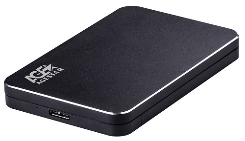  Внешний корпус AgeStar 3UB2A18 (BLACK) для HDD/SSD SATA 6Gb/s 2.5, USB 3.0, алюминий/пластик, черный