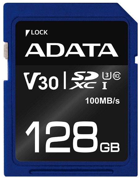 Карта памяти 128GB ADATA ASDX128GUI3V30S-R Premier Pro SDXC Class 10 UHS-I U3 V30S 95/60 MB/s