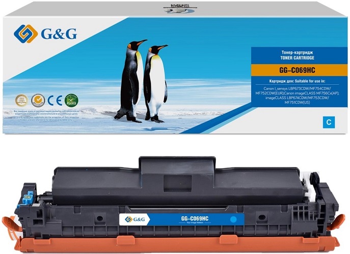 Картридж G&G GG-C069HC лазерный 069H Cyan голубой (5500стр.) для Canon I_sensys LBP673CDW/MF754CDW/MF752CDW(EUR)/imageCLASS MF756Cx(AP)/LBP674CDW/MF75