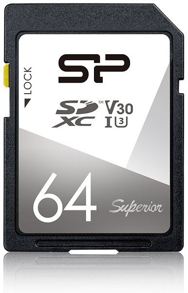 Карта памяти SDXC 64GB Silicon Power SP064GBSDXCV3V10 Superior Class 10 UHS-I U3 V30 100/80 Mb/s