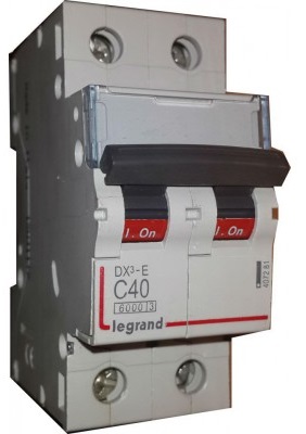 Автоматический выключатель Legrand 407281 DX³-E 6000 - 6 кА - тип характеристики C, 2П, 230/400 В~, 40 А, 2 модуля