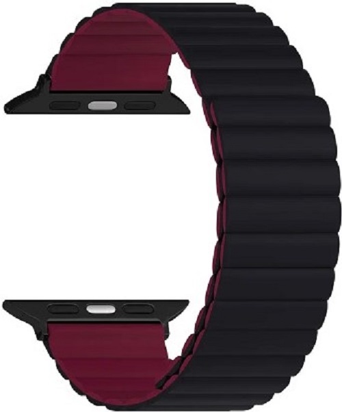 Ремешок на руку Lyambda ACRUX DSJ-30-40-BW силиконовый для Apple Watch 38/40/41 mm black/wine red