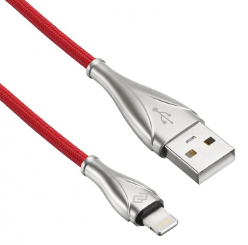 Кабель интерфейсный Digma 1080244 USB (m)-Lightning (m) 1.2м красный