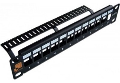 Патч-панель Lanmaster LAN-PP12OK-UTP/10 наборная, 10, 1U, под 12 неэкранированных модулей Keystone Jack