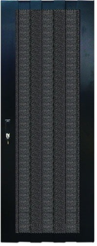   Xcom-Shop Дверь TWT TWT-CBB-DR22-6x-S-P1 22U, 600 мм, черный, передняя - перфорированная, задняя - распашная перфорированная