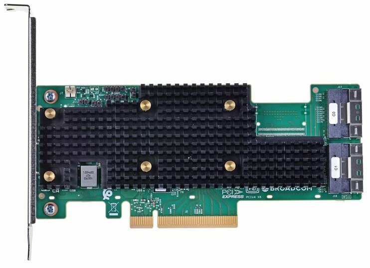   Xcom-Shop Контроллер SAS Broadcom/LSI 05-50111-00 9600-16i SGL PCIe 4.0 x8 LP, Tri-Mode SAS/SATA/NVMe 24G HBA, 16port (2*int SFF8654), SAS4016 IOC, RTL