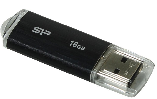 Накопитель USB 2.0 16GB Silicon Power Ultima U02 SP016GBUF2U02V1K черный