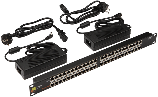 Патч-панель Lanmaster LAN-PP24-POE/A2 POE 19, 24 порта с двумя блоками питания 48V, 120W