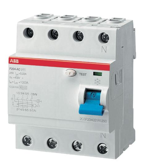 Выключатель дифференциального тока (ВДТ, УЗО) ABB 2CSF204001R2250 F204AC 4Р 25А 100mA (AC)