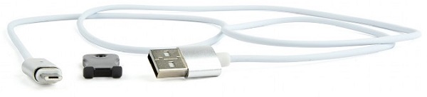 Кабель интерфейсный USB 2.0 Cablexpert CC-USB2-AMmUMM-1M магнитный, AM/microBM 5P, 1м, алюминиевые разъемы, коробка
