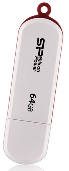 Накопитель USB 2.0 64GB Silicon Power Luxmini 320 SP064GBUF2320V1W белый