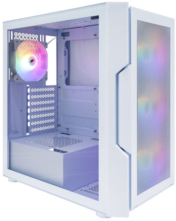 Корпус ATX 1STPLAYER TRILOBITE T7-P T7-P-WH-4F1-W белый, без БП, окно из закаленного стекла, 2*USB3.0, audio