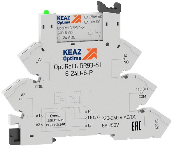 Модуль реле КЭАЗ 282948 OptiRel G RM38-61-24D-6-P-CO