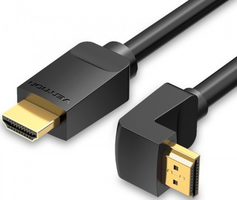 Кабель интерфейсный Vention AAQBH HDMI High speed v2.0 with Ethernet 19M/19M угол 270 - 2м