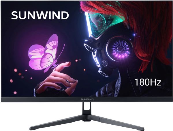  Монитор 24,5 SUNWIND SM-25FI401 SM25SG01 черный IPS LED 3ms 16:9 HDMI матовая 250cd 178гр/178гр 1920x1080 180Hz G-Sync FreeSync DP FHD