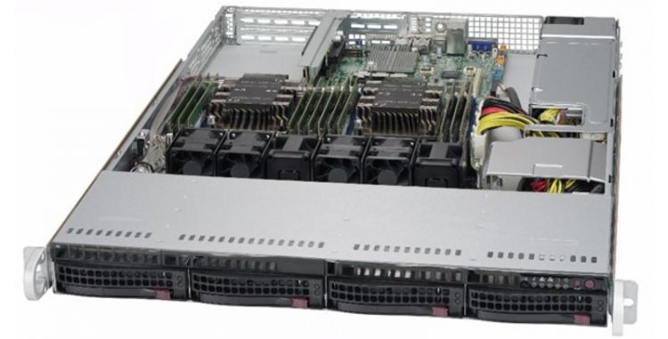 Серверная платформа 1U Supermicro SYS-6019P-WT (2x3647, C621, 12xDDR4, 4x3.5 HS, 2xGE, 600W,Rail)
