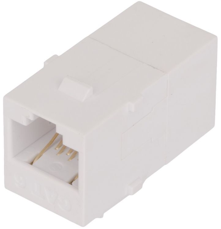 Адаптер проходной NIKOMAX NMC-KJUE55C-WT типа KeyStone, Кат.6, RJ45/8P8C-RJ45/8P8C, неэкранированный, белый