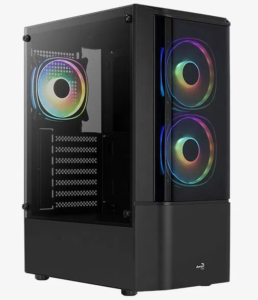 Корпус ATX AeroCool Quantum-G-BK-v2 4710562758511 черный, без БП, боковая панель из закалённого стекла, 2*USB 3.0, 1*USB 2.0, audio