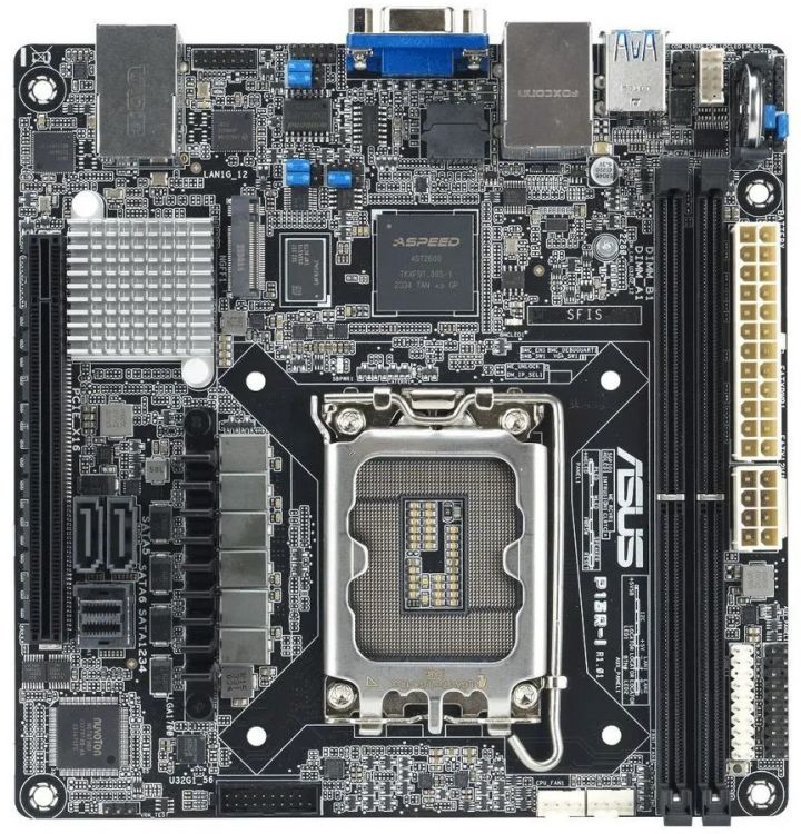 Материнская плата mini-ITX ASUS P13R-I (LGA1700, Intel C262, 2*DDR5 (4800), 6*SATA 6G RAID, PCIE, M.2, 2*Glan, Mlan, D-Sub, 4*USB 3.2)