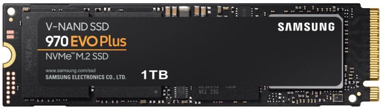 Накопитель SSD M.2 2280 Samsung MZ-V7S1T0B/AM 970 EVO Plus 1TB PCIe Gen3x4 NVMe 3D NAND TLC 3500/3300MB/s IOPS 600K/550K MTBF 1.5M 600TBW RTL