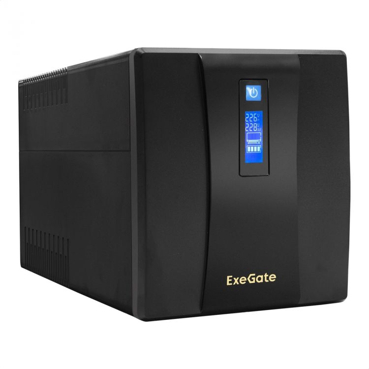  Источник бесперебойного питания Exegate SpecialPro Smart LLB-1500.LCD.AVR.EURO.RJ.USB EP212520RUS 1500VA/950W, LCD, AVR, 4*Schuko, black