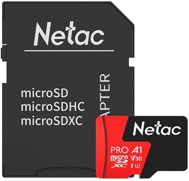  Карта памяти MicroSDXC 64GB Netac NT02P500PRO-064G-R P500 Extreme Pro, SD Adapter