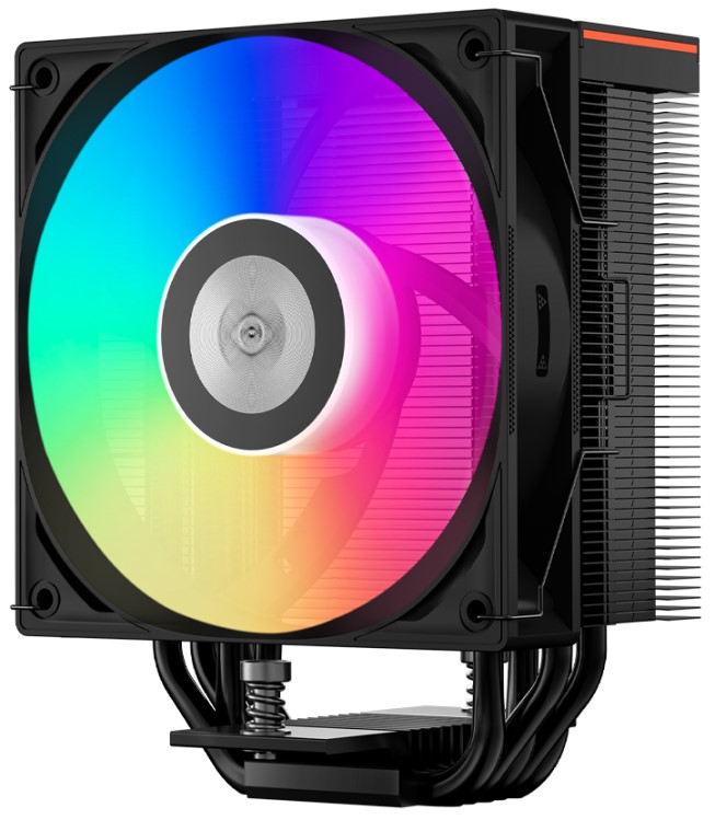 Кулер PCCooler RT500 Digital ARGB BK LGA115x/1200/1700/1851/AM4/AM5 (Al/Cu, 240W, 120mm fan, 2200RPM, 73.32CFM, 34.9dBA, 4-pin PWM, black)