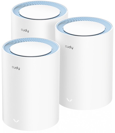 Роутер Cudy M1200(3-Pack) AC1200 Wi-Fi Mesh Solution, Chipset MediaTek, Dual-Band, 867Mbps at 5GHz + 300Mbps at 2.4GHz, 802.11ac/a/b/g/n, 2 Fast Ether