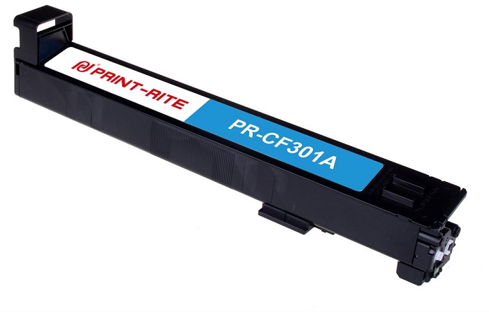 Картридж Print-Rite PR-CF301A CF301A голубой (30000стр.) для HP CLJ Ent M880