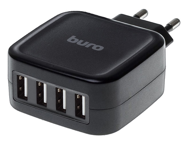  Зарядное устройство Buro TJ-286B 4xUSB, 5А 5V, black