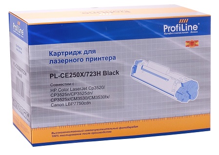 Картридж ProfiLine PL-CE250X/723H для принтеров HP Color LaserJet CP3520/CP3525n/CP3525dn/CP3525x/CM3530/CM3530fx/ Canon LBP7750cdn Black 10500 копий