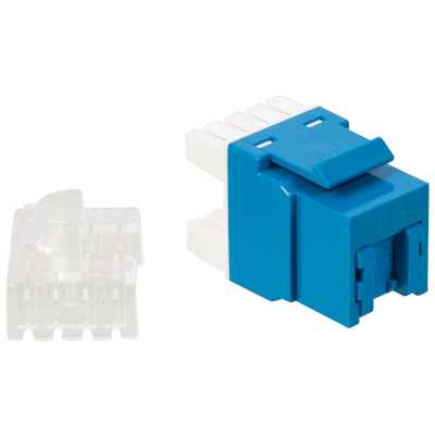 Вставка Lanmaster LAN-OK45U5E/180P-BL Keystone RJ45, кат.5E, UTP, 180 градусов, со встроенной шторкой, синий