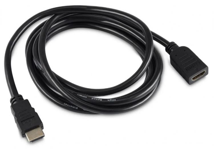 Кабель-удлинитель Buro BU-HDMI2.0-EXTND-2M аудио-видео HDMI (m)/HDMI (f) 2м. позолоч.конт. черный 1996829