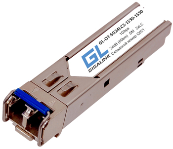 SFP два волокна 1,25G  Xcom-Shop Модуль SFP GIGALINK GL-OT-SG24LC2-1550-1550 1Гбит/c, два волокна SM, 2xLC, 1550 нм, 24 дБ (до 80 км) (GL-15GT)