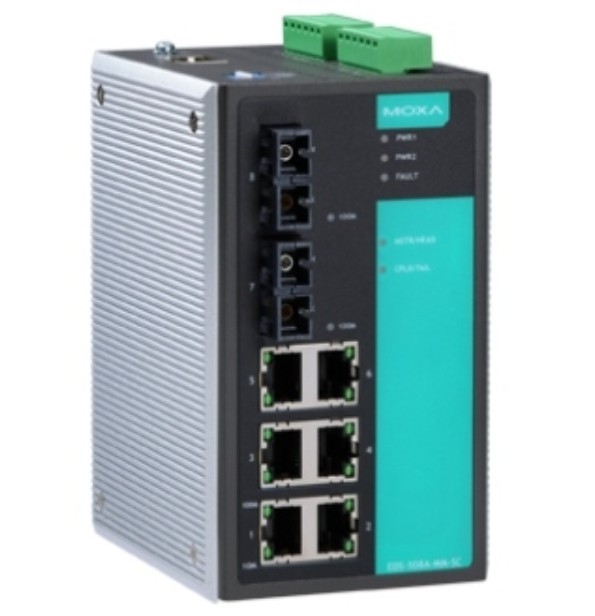 Коммутатор управляемый MOXA EDS-508A-MM-SC 6x10/100 BaseTx ports, 2 multi mode 100 BaseFx ports, SC