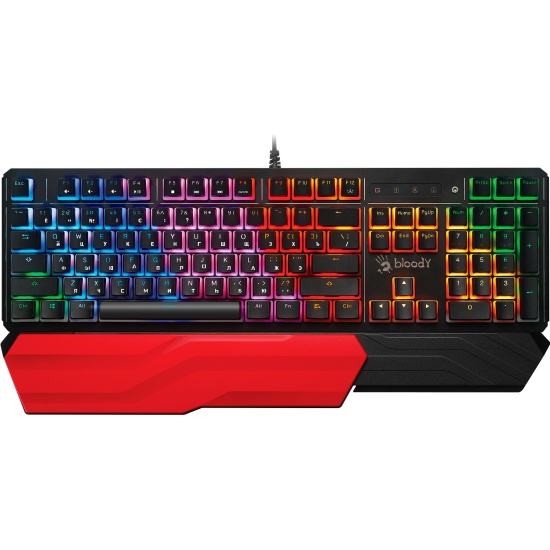  Клавиатура A4Tech Bloody B975P черная, механическая, USB, multimedia for gamer, LED, подставка для запястий (1941931)